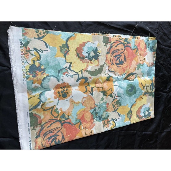 Vintage Floral Fabric Pastel Tones By Mill Creek Fabrics Screen Print 56"x36" - Picture 1 of 5
